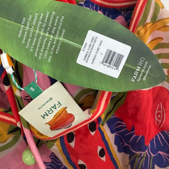 Farm Rio Sand Surreal Scarf Sleeveless Maxi Dress - Picture 8 of 8